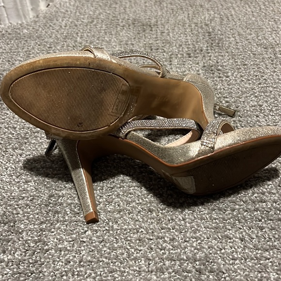Metallic Rhinestone Strappy Heels - Picture 6 of 7